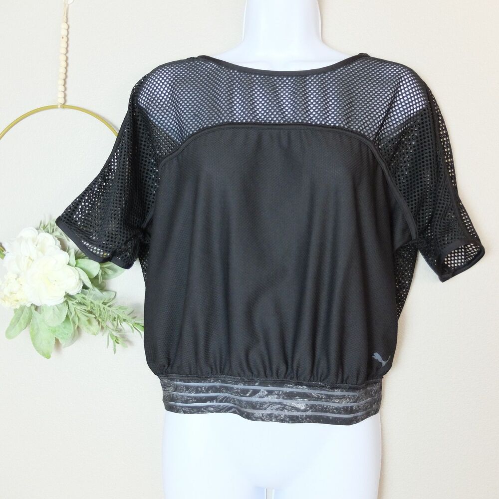 Puma Active Training Cropped Mesh Top Size Medium - Picture 4 of 12